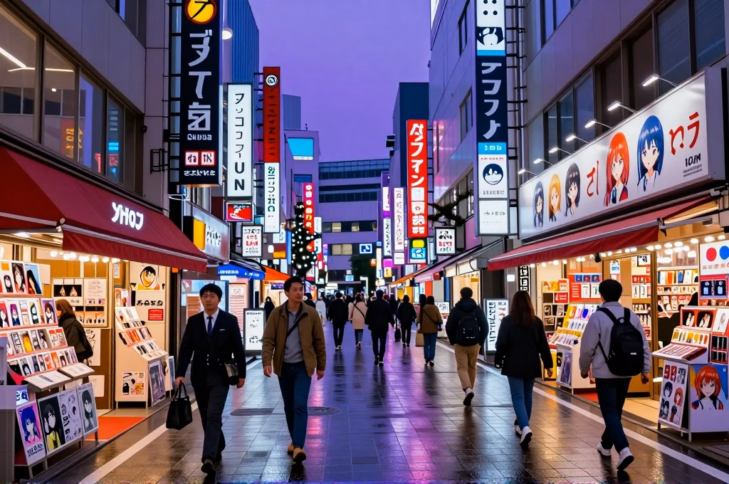 Culture otaku à Akihabara Tokyo : néons et boutiques anime dans le quartier électrique