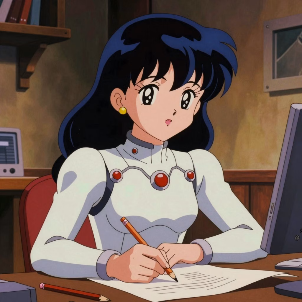 Illustration anime rétro style années 70, pionniers de l'animation hentai